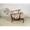 POLTRONA RECLINABILE Paolo Buffa ANNI 50 LEGNO FAGGIO TESSUTO ARMCHAIR ITALY