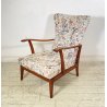 POLTRONA RECLINABILE Paolo Buffa ANNI 50 LEGNO FAGGIO TESSUTO ARMCHAIR ITALY