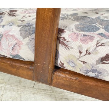 POLTRONA RECLINABILE Paolo Buffa ANNI 50 LEGNO FAGGIO TESSUTO ARMCHAIR ITALY