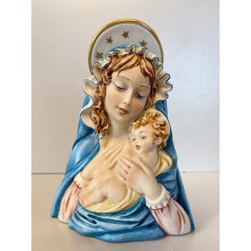 ANTICA SCULTURA CERAMICA Tiziano Galli MATERNITA' MADONNA Gesù Bambino RELIGIOSO
