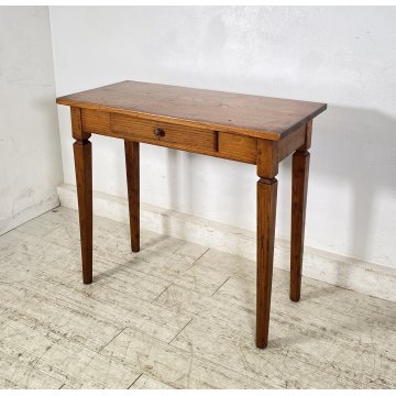 ANTICO TAVOLINO SCRITTOIO LEGNO ROVERE PRIMI 1900 TABLE SCRIVANIA OLD 1 CASSETTO