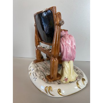 ANTICA SCULTURA PORCELLANA CAPODIMONTE  Tiziano Galli "La Maestrina" META' '900