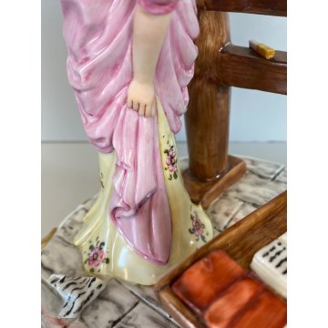 ANTICA SCULTURA PORCELLANA CAPODIMONTE  Tiziano Galli "La Maestrina" META' '900