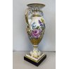 VASO ANFORA BIANSATA PORCELLANA BIANCA Dresden DECORO MOTIVO FLOREALE 35,5 cm/h