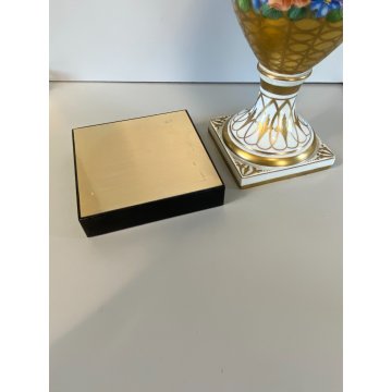 VASO ANFORA BIANSATA PORCELLANA BIANCA Dresden DECORO MOTIVO FLOREALE 35,5 cm/h