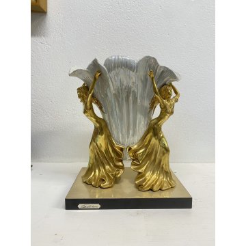 RARO VASO SCULTURA VIVA Edoardo Tasca CERAMICA BIANCA IRIDESCENTE ORO ZECCHINO