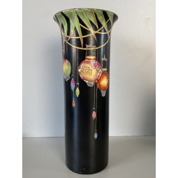 RARO BARATTOLO e VASO Crown Ducal Ware ENGLAND DECORO CHINESE LANTERN ART DECO'