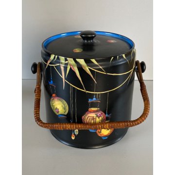 RARO BARATTOLO e VASO Crown Ducal Ware ENGLAND DECORO CHINESE LANTERN ART DECO'