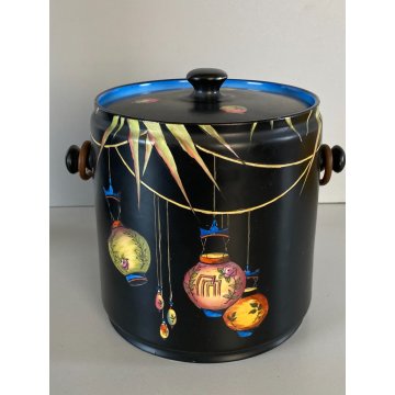 RARO BARATTOLO e VASO Crown Ducal Ware ENGLAND DECORO CHINESE LANTERN ART DECO'