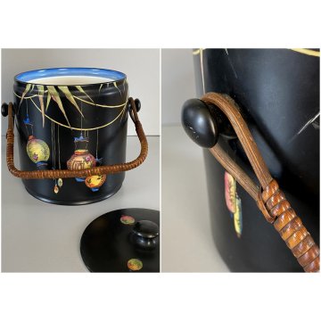 RARO BARATTOLO e VASO Crown Ducal Ware ENGLAND DECORO CHINESE LANTERN ART DECO'