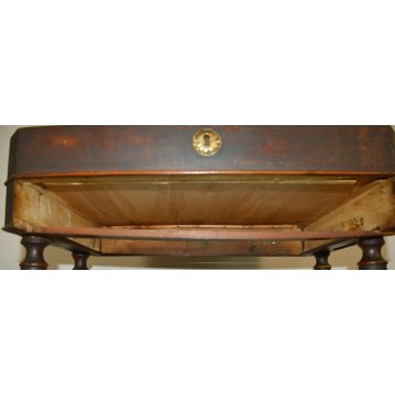 ANTICO TAVOLINO LAVORO Luigi Filippo EPOCA 1800 TOILETTE legno NOCE COMODINO OLD