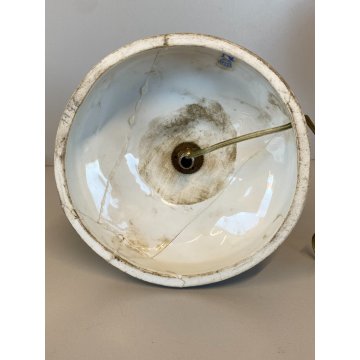 LAMPADA TAVOLO ABATJOURS GRUPPO PORCELLANA CAPODIMONTE BIMBI RACCOLTA DELLE MELE