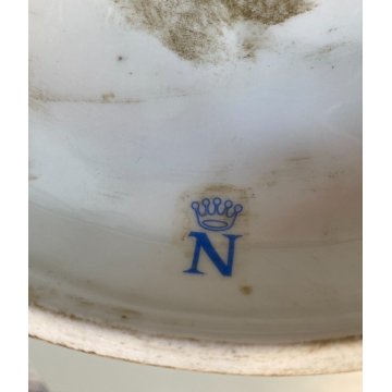 LAMPADA TAVOLO ABATJOURS GRUPPO PORCELLANA CAPODIMONTE BIMBI RACCOLTA DELLE MELE