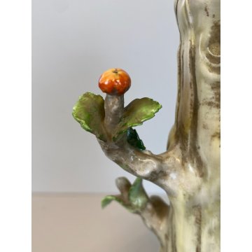 LAMPADA TAVOLO ABATJOURS GRUPPO PORCELLANA CAPODIMONTE BIMBI RACCOLTA DELLE MELE