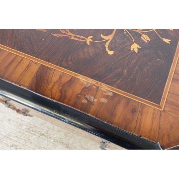 ANTICA COPPIA COMODINI STILE LUIGI XVI LEGNO INTARSIAMO PRIMI 1900 3 CASSETTI