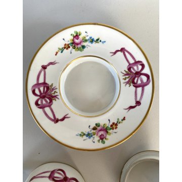 TAZZA PIATTINO COPERCHIO PORCELLANA LIMOGES FRANCE Trambleuse per CIOCCOLATA '50