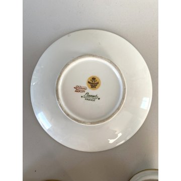 TAZZA PIATTINO COPERCHIO PORCELLANA LIMOGES FRANCE Trambleuse per CIOCCOLATA '50