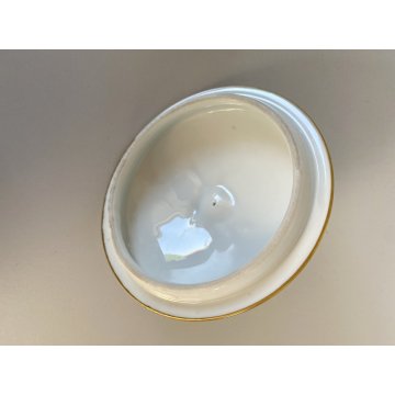 TAZZA PIATTINO COPERCHIO PORCELLANA LIMOGES FRANCE Trambleuse per CIOCCOLATA '50