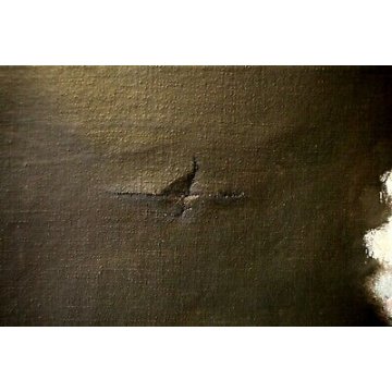 GRANDE ANTICO QUADRO DIPINTO OLIO Luigi Bosio NATURA MORTA VASO VETRO ORTENSIE