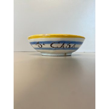 CIOTOLA MAIOLICA "Con pol di S Casa" SANTA CASA LORETO MADONNA Gesù GLOBO XIXsec
