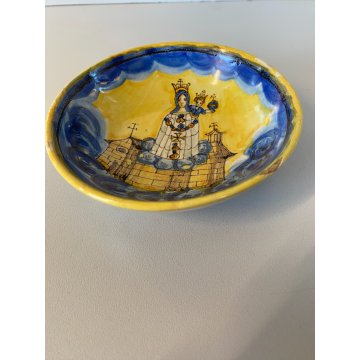 CIOTOLA MAIOLICA "Con pol di S Casa" SANTA CASA LORETO MADONNA Gesù GLOBO XIXsec