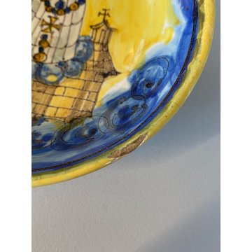 CIOTOLA MAIOLICA "Con pol di S Casa" SANTA CASA LORETO MADONNA Gesù GLOBO XIXsec