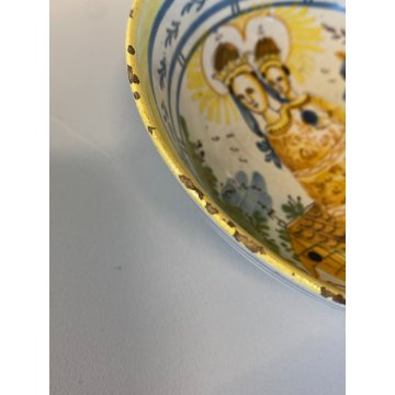 CIOTOLA MAIOLICA "Con pol di S. Casa" SANTA CASA LORETO MADONNA BAMBINO XIX sec