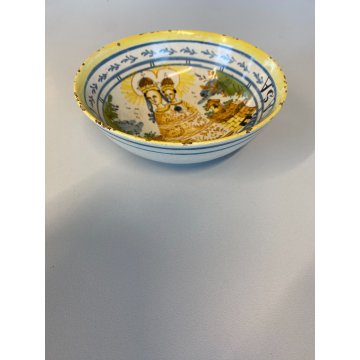 CIOTOLA MAIOLICA "Con pol di S. Casa" SANTA CASA LORETO MADONNA BAMBINO XIX sec