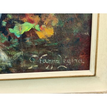 ANTICO QUADRO OLIO TAVOLA Giovanni Cappa Legora DIPINTO Natura Morta FIORI 1961
