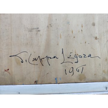 ANTICO QUADRO OLIO TAVOLA Giovanni Cappa Legora DIPINTO Natura Morta FIORI 1961