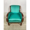 POLTRONA VINTAGE DECO LEGNO FAGGIO EPOCA 1950 DESIGN SEDIA SALOTTO DIVANO SOFA