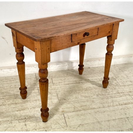 ANTICO TAVOLINO RETTANGOLARE LEGNO PIOPPO epoca 1800 TAVOLO PICCOLA SCRIVANIA