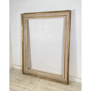 ANTICA ENORME CORNICE CAMINIERA SPECCHIERA MURO PRIMI 1900 SPECCHIO LEGNO MIRROR