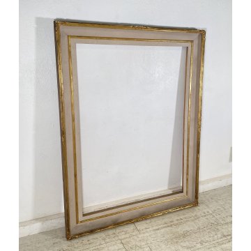 ANTICA ENORME CORNICE CAMINIERA SPECCHIERA MURO PRIMI 1900 SPECCHIO LEGNO MIRROR