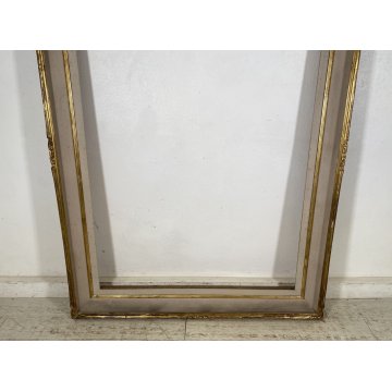ANTICA ENORME CORNICE CAMINIERA SPECCHIERA MURO PRIMI 1900 SPECCHIO LEGNO MIRROR
