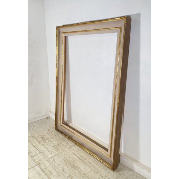 ANTICA ENORME CORNICE CAMINIERA SPECCHIERA MURO PRIMI 1900 SPECCHIO LEGNO MIRROR