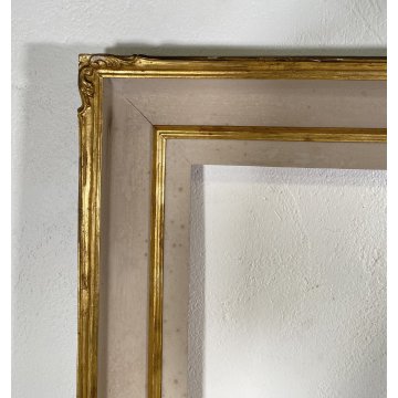 ANTICA ENORME CORNICE CAMINIERA SPECCHIERA MURO PRIMI 1900 SPECCHIO LEGNO MIRROR