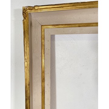 ANTICA ENORME CORNICE CAMINIERA SPECCHIERA MURO PRIMI 1900 SPECCHIO LEGNO MIRROR