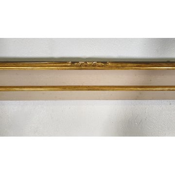 ANTICA ENORME CORNICE CAMINIERA SPECCHIERA MURO PRIMI 1900 SPECCHIO LEGNO MIRROR