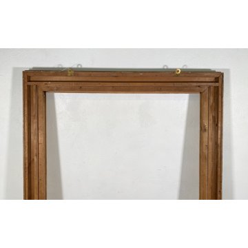 ANTICA ENORME CORNICE CAMINIERA SPECCHIERA MURO PRIMI 1900 SPECCHIO LEGNO MIRROR