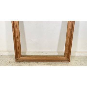 ANTICA ENORME CORNICE CAMINIERA SPECCHIERA MURO PRIMI 1900 SPECCHIO LEGNO MIRROR