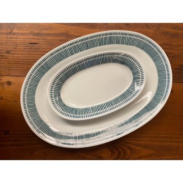 SERVIZIO PIATTI 12 pers CERAMICA BIANCA Richard Ginori C3 TESA RIGHE VERDI '60