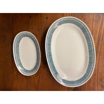 SERVIZIO PIATTI 12 pers CERAMICA BIANCA Richard Ginori C3 TESA RIGHE VERDI '60
