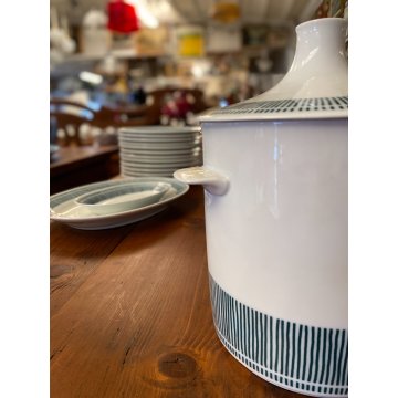 SERVIZIO PIATTI 12 pers CERAMICA BIANCA Richard Ginori C3 TESA RIGHE VERDI '60