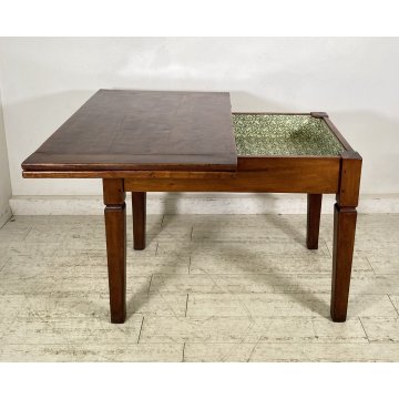 ANTICO TAVOLO PRANZO ALLUNGABILE A LIBRO TABLE LEGNO NOCE EPOCA 1800 SALOTTO
