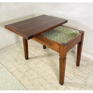 ANTICO TAVOLO PRANZO ALLUNGABILE A LIBRO TABLE LEGNO NOCE EPOCA 1800 SALOTTO