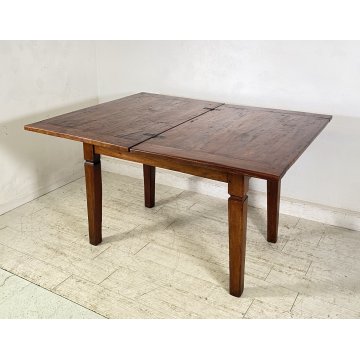 ANTICO TAVOLO PRANZO ALLUNGABILE A LIBRO TABLE LEGNO NOCE EPOCA 1800 SALOTTO