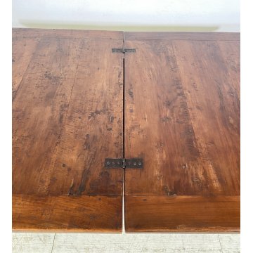 ANTICO TAVOLO PRANZO ALLUNGABILE A LIBRO TABLE LEGNO NOCE EPOCA 1800 SALOTTO