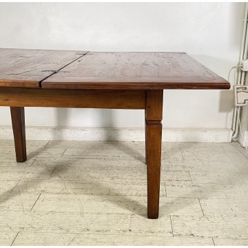 ANTICO TAVOLO PRANZO ALLUNGABILE A LIBRO TABLE LEGNO NOCE EPOCA 1800 SALOTTO