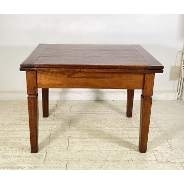 ANTICO TAVOLO PRANZO ALLUNGABILE A LIBRO TABLE LEGNO NOCE EPOCA 1800 SALOTTO